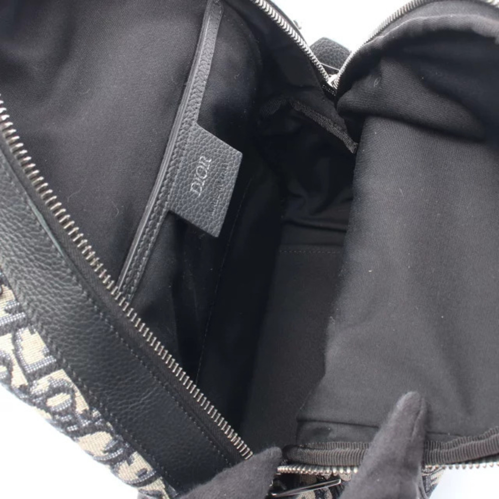 Dior Navy Canvas Bum Leather Crossbody Sling Waist Body Rider Bag Oblique Belt - Picture 3 of 5